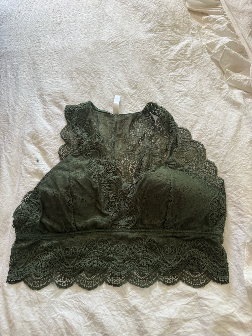 Lush Olive Green Lace Halter Bralette Camisole